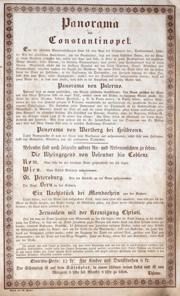 Große Abbildung Nr.1: 120-402 Panorama von Constaninopel.: (Zirkus - Schausteller)
