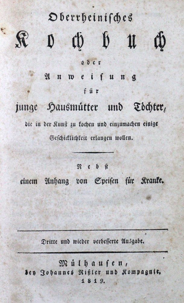 Große Abbildung Nr.1: 120-424 Oberrheinisches Kochbuch: (Küche und Haushalt, Kochbücher)