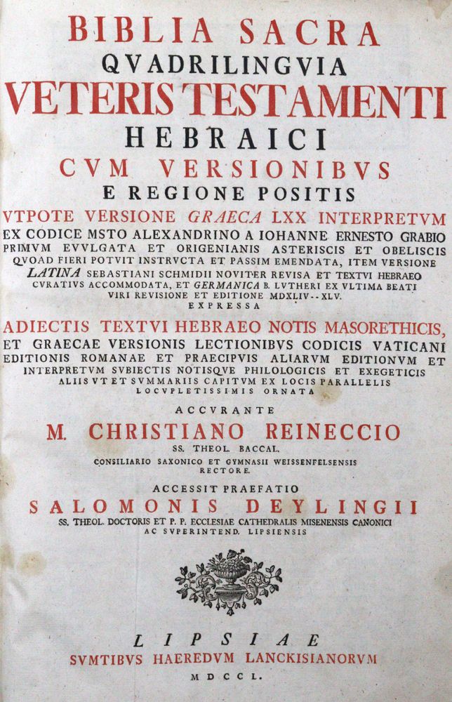 Große Abbildung Nr.1: 120-43 Biblia polyglotta.: (Bibeln)