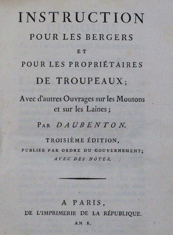 Große Abbildung Nr.1: 120-443 Daubenton,(J.L.M.).: (Land- und Forstwirtschaft, Tierhaltung, Schafe)