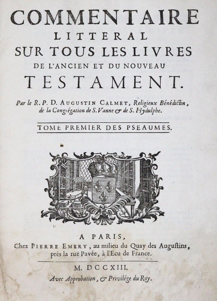 Große Abbildung Nr.1: 120-49 Calmet,A.: (Bibeln)