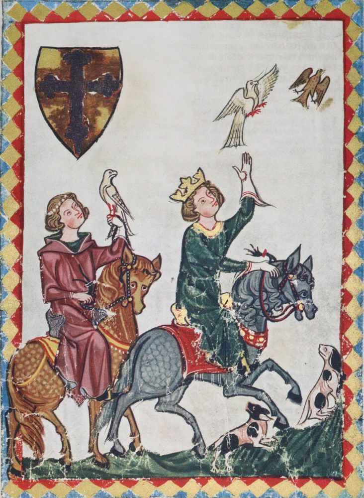 Große Abbildung Nr.1: 120-564 Zwölf Bildtafeln aus der Manessischen Liederhandschrift.: (Faksimile)