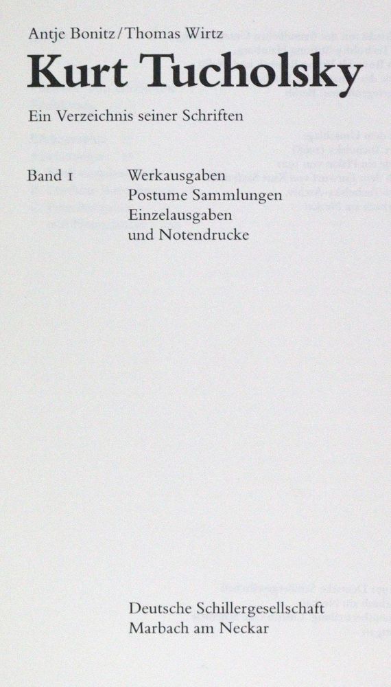 Große Abbildung Nr.1: 120-584 Bonitz,A. u. T.Wirtz.: (Tucholsky)