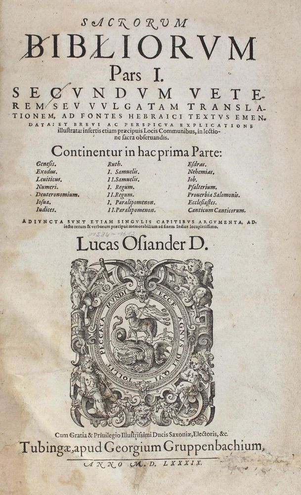 Große Abbildung Nr.1: 120-61 Osiander,L.: (Bibeln)