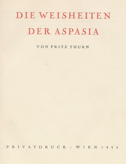 Große Abbildung Nr.1: 120-611 Thurn,F. (d.i. F.Foregger).: (Erotika - Galantes)
