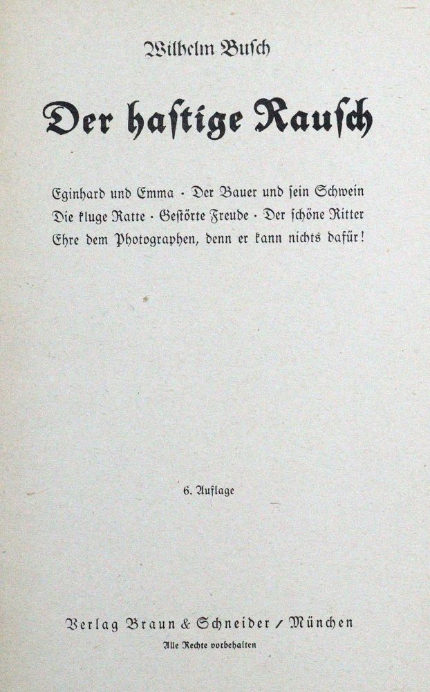 Große Abbildung Nr.1: 120-627 Busch,W.: (Kinder- und Jugendbücher)