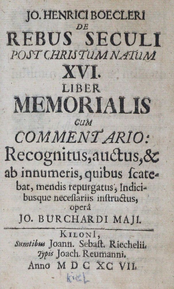 Große Abbildung Nr.1: 120-66 Boecler,J.H.: (Alte Drucke, Handschriften und Theologie)