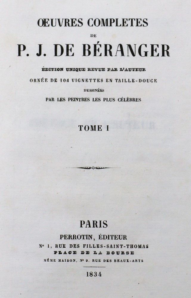 Große Abbildung Nr.2: 120-665 Beranger,P.J.de.: (Literatur und illustrierte Bücher bis 19.Jahrhundert)