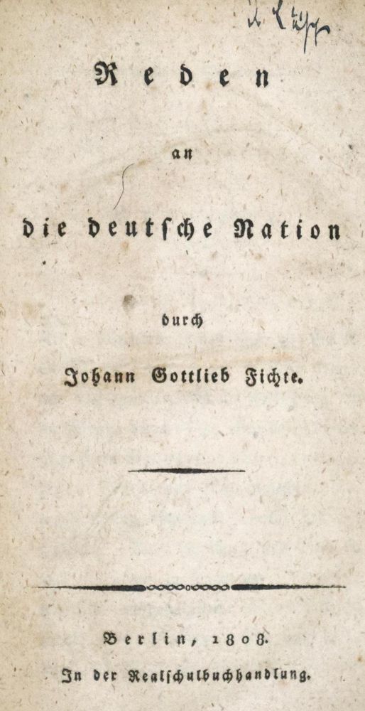 Große Abbildung Nr.1: 120-691 Fichte,J.G.: (Literatur und illustrierte Bücher bis 19.Jahrhundert)