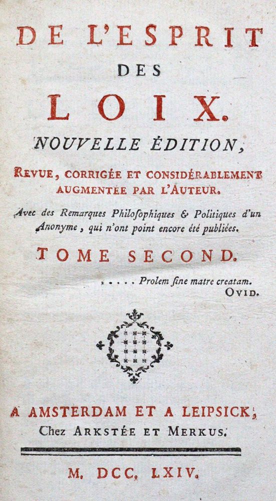 Große Abbildung Nr.1: 120-719 (Montesquieu,C.L. de Secondat): (Literatur und illustrierte Bücher bis 19.Jahrhundert)