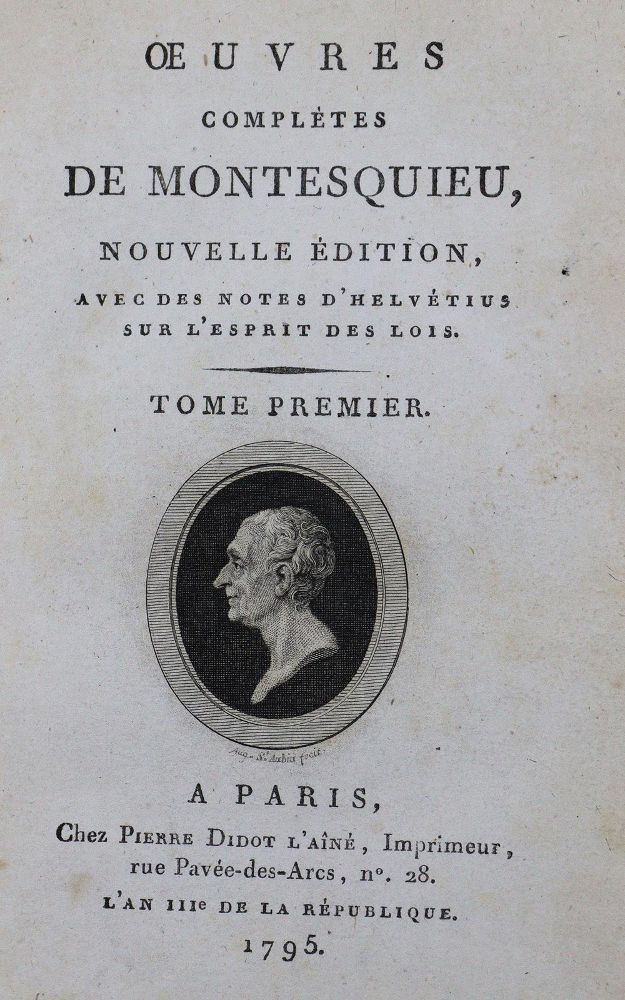 Große Abbildung Nr.1: 120-720 Montesquieu,(C.L.de Secondat).: (Literatur und illustrierte Bücher bis 19.Jahrhundert)