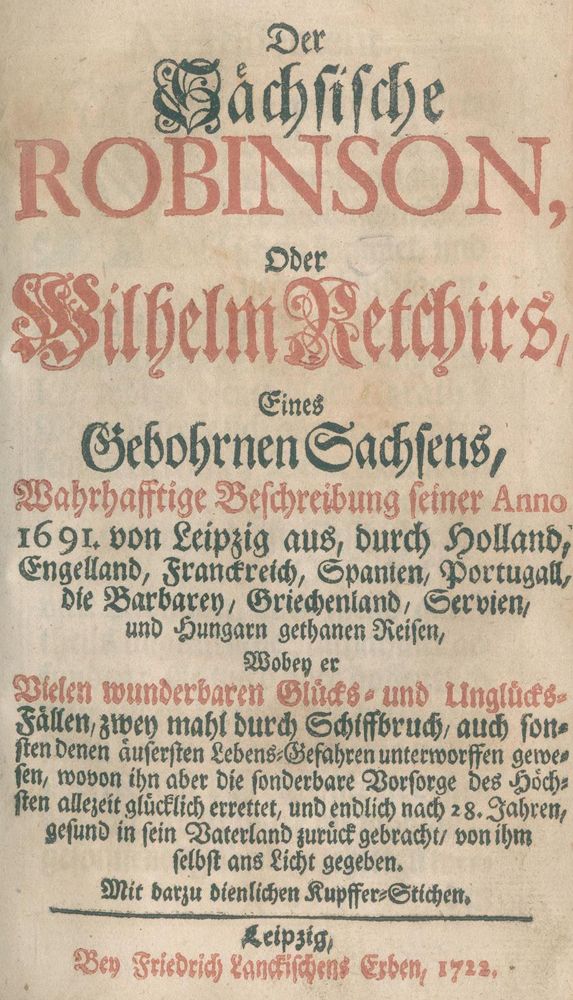 Große Abbildung Nr.1: 120-729 Sächsische Robinson, Der,: (Robinsonaden)