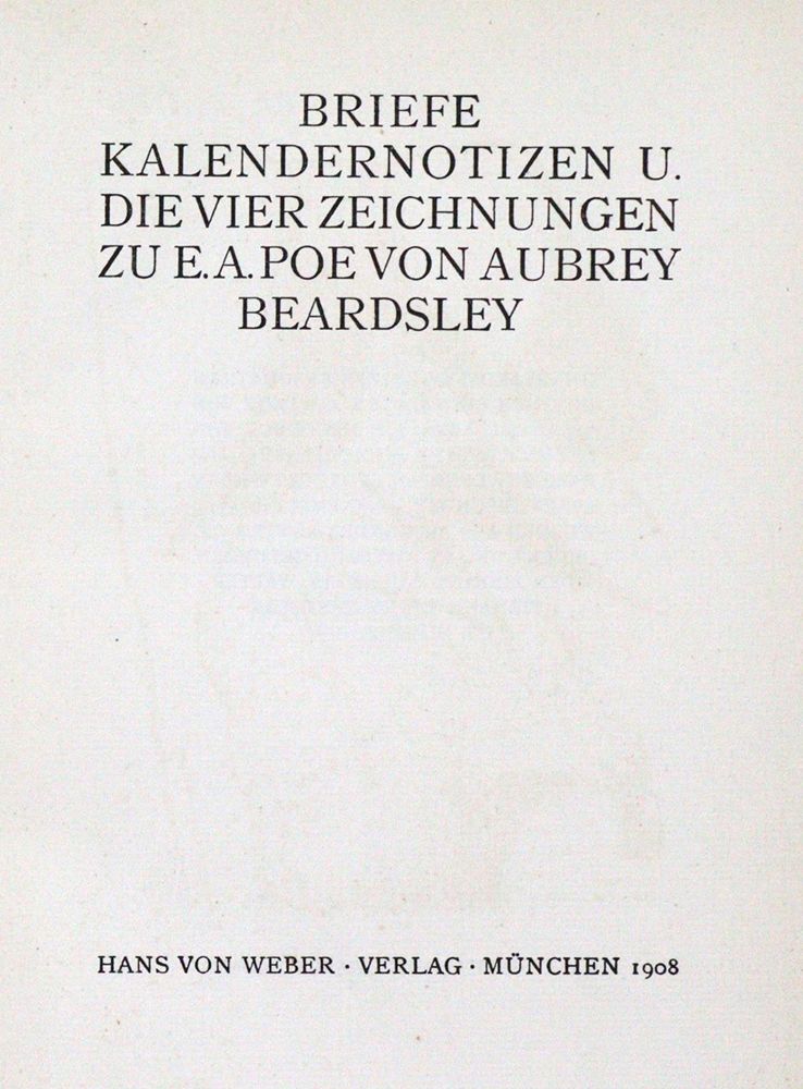 Große Abbildung Nr.1: 120-752 Beardsley,A.: (Literatur und illustrierte Bücher 20.Jahrhundert - Alte Literatur in modernen Ausgaben)