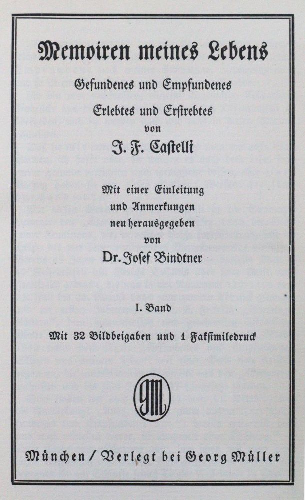 Große Abbildung Nr.1: 120-777 Castelli,I.F.: (Literatur und illustrierte Bücher 20.Jahrhundert - Alte Literatur in modernen Ausgaben)