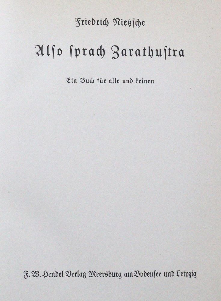 Große Abbildung Nr.1: 120-891 Nietzsche,F.: (Literatur und illustrierte Bücher 20.Jahrhundert - Alte Literatur in modernen Ausgaben)