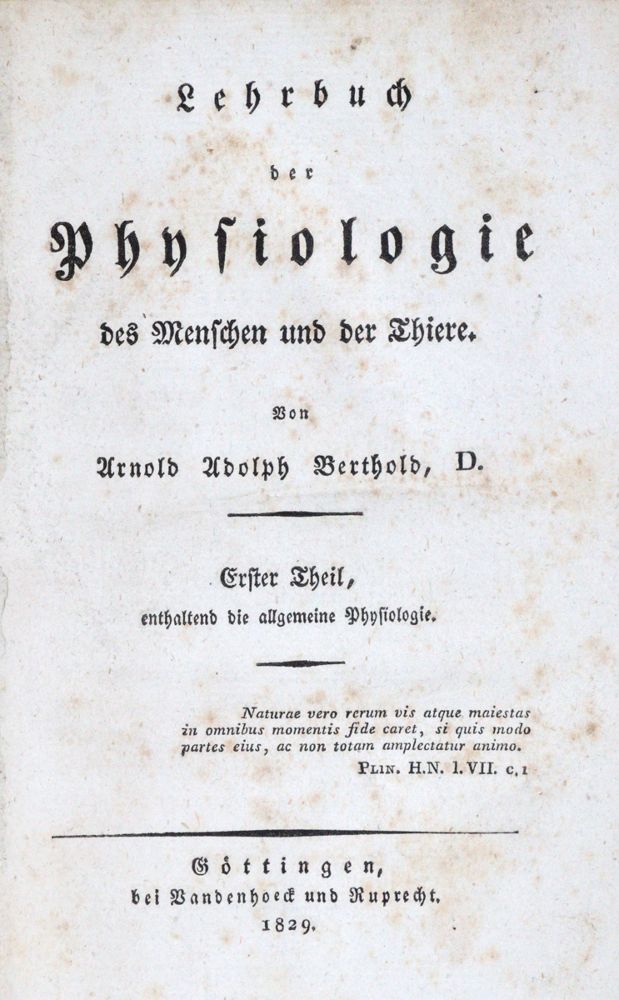 Große Abbildung Nr.1: 120-980 Berthold,A.A.: (Medizin)