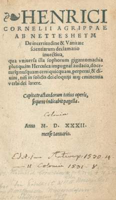 Bild Nr.1: 120-1 Agrippa von Nettesheim,H.C.: (Alte Drucke, Handschriften und Theologie)