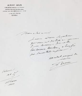 Bild Nr.1: 120-1112 Brun,A.(J.L.).: (Verschiedene Gebiete - Varia, Geologie - Mineralogie u. Paläontologie, Vulkanismus)