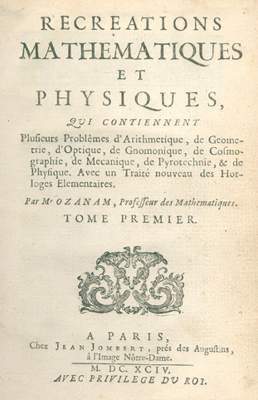 Bild Nr.1: 120-1134 Ozanam,(J.).: (Verschiedene Gebiete - Varia, Mathematik)