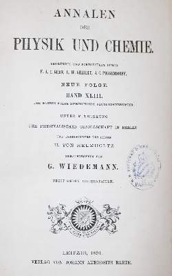 Bild Nr.1: 120-1139 Annalen der Physik.: (Verschiedene Gebiete - Varia, Physik)