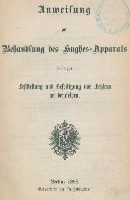 Bild Nr.1: 120-1160 Hughes-Apparat.: (Verschiedene Gebiete - Varia, Telegraphie - Telephonie)