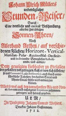 Bild Nr.1: 120-1165 Müller,J.U.: (Verschiedene Gebiete - Varia, Uhren, Sonnenuhren)