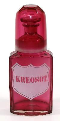 Bild Nr.2: 120-1486 Apothekerflasche Kreosot mit Glas: (Varia, Medizin)