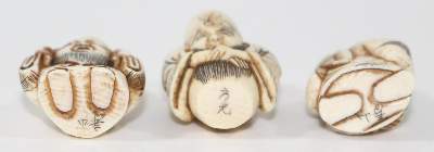 Bild Nr.3: 120-1612 Fukurokuju, 3 versch.: (Asiatika, Netsuke)