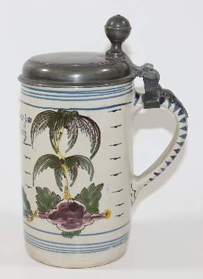 Bild Nr.2: 120-1691 Fayence Walzenkrug: (Porzellan u. Keramik, Fayencen)