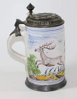 Bild Nr.2: 120-1705 Walzenkrug u. Essigkrug: (Porzellan u. Keramik, Fayencen)