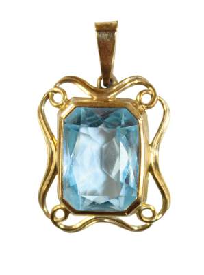 Bild Nr.1: 120-1729 Pforzheim Blautopasanhänger: (Schmuck, Anhänger)