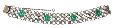 Bild Nr.1: 120-1732 Armband 925 Silber Chrysopras.: (Schmuck, Armreifen)