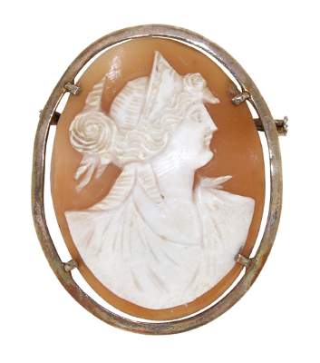 Bild Nr.1: 120-1740 Muschelgemme um 1900: (Schmuck, Broschen)