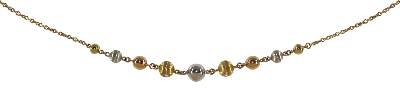 Bild Nr.1: 120-1757 Kugelcollier Tricolor: (Schmuck, DRC Pforzheim)
