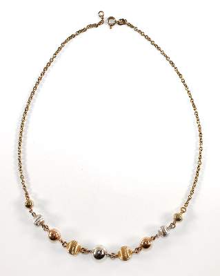 Bild Nr.2: 120-1757 Kugelcollier Tricolor: (Schmuck, DRC Pforzheim)