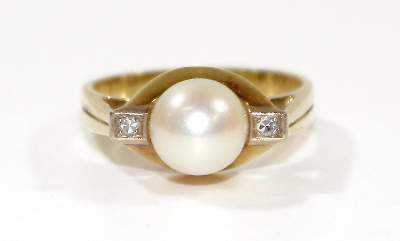 Bild Nr.1: 120-1779 Brillant-Perlenring.: (Schmuck, Ringe)
