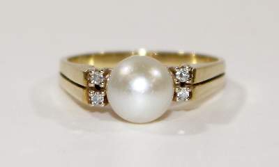 Bild Nr.1: 120-1780 Brillant-Perlenring.: (Schmuck, Ringe)