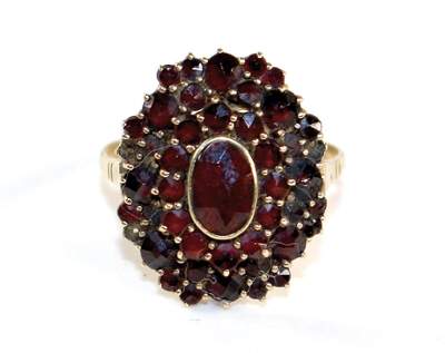 Bild Nr.1: 120-1781 Granatring 8k Gelbgold: (Schmuck, Ringe)