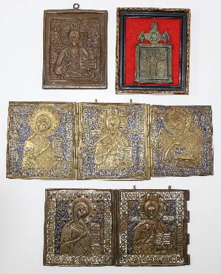 Bild Nr.1: 120-1842 Bronzeikonen.: (Volkskunst, Ikonen)
