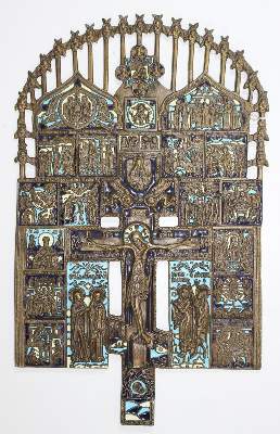 Bild Nr.1: 120-1848 Hauskreuz Russland Bronze: (Volkskunst, Ikonen)