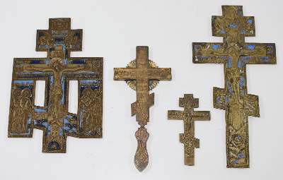 Bild Nr.1: 120-1851 Orthodoxe Bronzekreuze.: (Volkskunst, Ikonen)