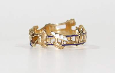 Bild Nr.2: 120-1860 Antiker Goldring Passion Christi.: (Volkskunst, Religiöse Volkskunst)