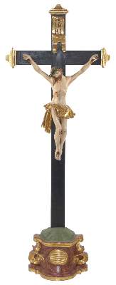 Bild Nr.1: 120-1862 Christus Standkreuz Barock: (Volkskunst, Religiöse Volkskunst)