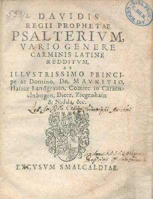 Bild Nr.1: 120-187 Moritz, Landgraf von Hessen.: (Alte Drucke, Handschriften und Theologie)