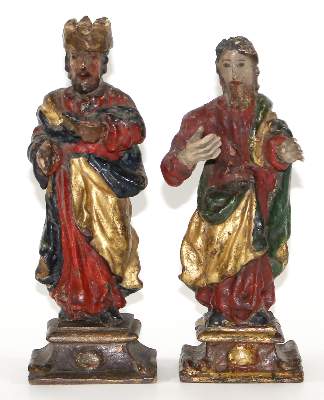 Bild Nr.1: 120-1876 Paar Schnitzfiguren: (Volkskunst, Religiöse Volkskunst)