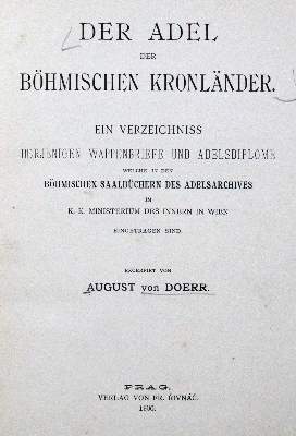 Bild Nr.1: 120-233 Doerr,A.v.: (Genealogie und Heraldik, Böhmen)
