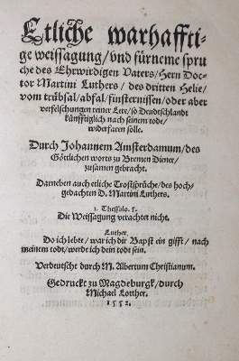 Bild Nr.1: 120-3 Amsterdamum,J.: (Alte Drucke, Handschriften und Theologie)
