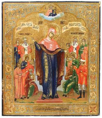 Bild Nr.1: 120-3106 Gottesmutter Pokrov: (Künstlergraphik, Ikonen)