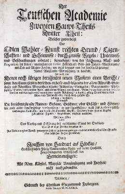 Bild Nr.1: 120-523 Sandrat,J.v.: (Kunstwissenschaft)