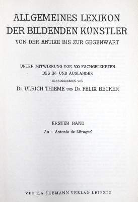 Bild Nr.1: 120-529 Thieme,U. u. F.Becker.: (Kunstwissenschaft)